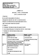 Giáo án Tiếng Anh Lớp 11 - Unit 13 The hobbies - Part E Language focus - Năm học 2015-2016 - Ngô Thị Ngọc Trâm